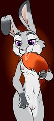 2016 absurd_res anthro areolae belly breasts canine disney drooling duo female fox grey_fur highres imminent_vore judy_hopps lagomorph lanoya_(artist) long_ears male mammal nick_wilde nipples nude open_mouth orange_fur pov purple_eyes pussy rabbit saliva simple_background small_breasts smile teeth vore zootopia