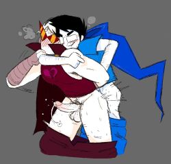 anal black_hair black_hair_male blonde_hair blonde_hair_male dirk_strider gay glasses homestuck john_egbert mage_of_boobs male sex short_hair short_hair_male spiky_hair sunglasses toony toony_face