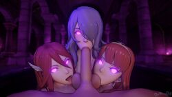 1boy 3d 3girls :>= ball_sucking bangs breasts camilla_(fire_emblem) celica_(fire_emblem) collaborative_fellatio completely_nude cooperative_fellatio cordelia_(fire_emblem) dochaunt24 dominant_pov earrings feather_hair_ornament feathers fellatio female female_focus femsub fire_emblem fire_emblem_awakening fire_emblem_echoes:_shadows_of_valentia fire_emblem_fates foursome glowing glowing_eyes hair_between_eyes hair_ornament hair_over_one_eye harem huge_breasts hypnosis indoors licking licking_balls long_hair looking_at_viewer male male_pov maledom mind_control multiple_girls multiple_subs multiple_subs_one_dom night nintendo nude nude_female open_mouth oral oral_penetration oral_sex orange_hair penis pillar pink_eyes pov purple_hair rape rapist_pov red_hair slave sucking_testicles testicles tiara tongue tongue_out very_long_hair