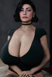 1girls 3d alcina_dimitrescu areolae big_breasts biohazard black_hair blender blender_(software) blouse breasts breasts_bigger_than_head breasts_bigger_than_torso bursting_breasts capcom choker deep_cleavage earrings elegant erect_nipples exposed_breasts female female_only giantess gigantic_breasts hag jewelry lipstick looking_at_viewer mature_female milf mommy nipples pink_nipples plump puffy_nipples resident_evil resident_evil_8:_village sagging_breasts solo theduudeman thighhighs tight_clothing veins veiny_breasts voluptuous