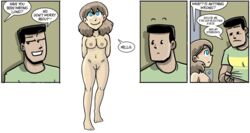 blue_eyes brown_hair david_willis dumbing_of_age edit female joe_rosenthal joyce_brown male nipples nude smile webcomic