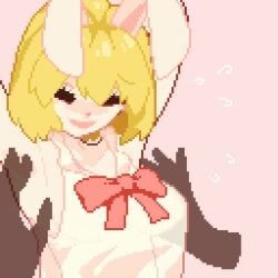 1girls animated anthro armpits arms_up blonde_hair blush bow breasts bunny bunny_ears bunny_girl carrot_(one_piece) closed_eyes clothed female furry gif male momiahair one_piece open_mouth see-through_clothing tickling tickling_armpits useless_clothing white_fur whole_cake_island