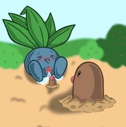 dick diglett feral feral_on_feral oddish pokémon_(species) pokemon pussy wet wet_pussy