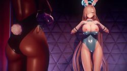 2024 2girls 3d 3d_animation accidental_exposure animated areolae ass asuna_(blue_archive) asuna_(bunny)_(blue_archive) back_cutout bare_shoulders big_ass big_breasts black_hair blonde_hair blue_archive blush bouncing_breasts breasts breasts_out bunny_ears bunny_tail bunnysuit butt cleavage closed_eyes confidently_naked cuffs dancing dark-skinned_female detached_collar exposed_breasts fake_animal_ears fake_rabbit_ears fake_tail female female_only gloves hair_over_one_eye halo hips indoors karin_(blue_archive) karin_(bunny)_(blue_archive) large_breasts legs leotard light-skinned_female long_hair looking_at_another meme mp4 music ngon nipples shikanokokokokochitantan sound standing tagme tattoo_on_shoulder thighs unaware very_long_hair video wardrobe_malfunction white_gloves wiggling_ass wiggling_hips yellow_eyes
