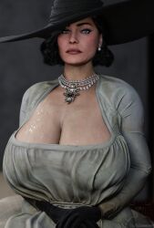 1girls 3d alcina_dimitrescu areolae big_breasts biohazard black_hair blender blender_(software) breasts breasts_bigger_than_head breasts_bigger_than_torso bursting_breasts capcom deep_cleavage dress earrings elegant erect_nipples exposed_breasts female female_only giantess gigantic_breasts hag jewelry lipstick looking_at_viewer mature_female milf mommy necklace nipples pink_nipples plump puffy_nipples resident_evil resident_evil_8:_village sagging_breasts solo theduudeman thighhighs tight_clothing veins veiny_breasts voluptuous