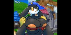 beltbra black_fur bunny_girl dee6alaxy furry klonoa klonoa_(series) orange_nipples rule_63