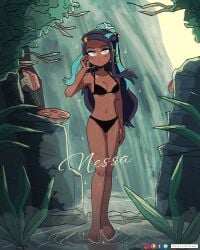 breasts dark-skinned_female dark_skin female female_only keetydraws nessa_(pokemon) nintendo pokemon solo