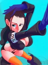1girls bare_legs bare_thighs big_breasts black_hair blue_eyes clothed clothing color coolb female female_focus female_only gloves hi_res large_breasts light-skinned_female light_skin long_hair looking_at_viewer nico_robin nico_robin_(egghead) one_piece one_piece:_egghead_arc shounen_jump solo solo_female tagme thick_thighs