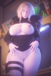 1girls awoken boob_window bottomless bottomless_female breasts breasts breasts_out destiny_(game) destiny_2 female its-gergless mara_sov purple_body purple_eyes purple_skin pussy tagme thick_thighs thigh_holster thigh_strap thighs white_hair