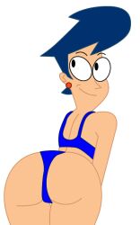 ass big_ass big_butt blue_bikini darla_myers ec-707 female female_only get_blake light-skinned_female light_skin looking_at_viewer milf nickelodeon red_earrings smilling transparent_background