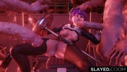 1girls 2monsters clothed_female_nude_male clothed_sex cock forced_oral gym_equipment juno_(overwatch) monster_cock overwatch overwatch_2 purple_hair pussy raped raped_by_monster regenerator_(resident_evil) resident_evil resident_evil_4 ripped_clothing slayed.coom threesome