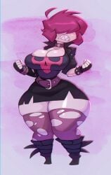 1girls angry angry_face bare_thighs big_breasts bigdad clothed clothing collar color female female_focus female_only gaz_membrane goth goth_girl hi_res invader_zim large_breasts light-skinned_female light_skin nickelodeon purple_hair ripped_stockings sharp_teeth short_hair solo solo_female tagme thicc_gaz thick_thighs wide_hips