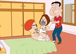 2boys bondage breasts cowgirl_position dr._proletariat dubious_consent family_guy glasses glenn_quagmire male meg_griffin neil_goldman nipples undressing