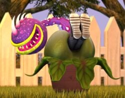 3d 3d_(artwork) amiafurryoraminotidkk anal_vore anus anus ass ass big_ass big_butt chomper_(pvz) human_prey plant plant_ass plant_butt plant_pred plant_vore plants_vs_zombies vore