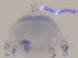 big_breasts blueberry_inflation breasts cleavage eeveelution espeon female flareon furry glaceon huge_breasts inflation jolteon leafeon notmrsatsuma pokemon pokemon_(species) thick_thighs wide_hips