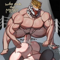 anal anal_sex apzapuru bara bara_tiddies bubble_ass bubble_butt cum cum_in_ass cum_inside gay king_(tekken) muscular muscular_male pubes pubic_hair tekken wrestler wrestling wrestling_outfit wrestling_ring