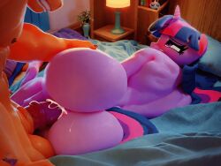 3d 3d_(artwork) 3d_render ai_generated anthro ass ass_grab back_view bed bedroom big_ass big_breasts blush breasts cum cum_in_pussy cum_inside cumming friendship_is_magic from_behind furry furry_female hasbro hi_res indoors large_ass large_breasts looking_at_partner lying lying_on_bed lying_on_side mlp_g4 my_little_pony pony seaart.ai sex sex_from_behind thick_thighs twilight_sparkle_(mlp) unicorn vaginal_penetration