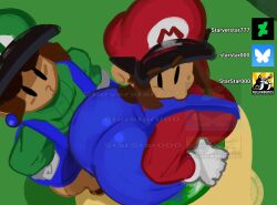 2girls :3 ass big_ass big_breasts big_butt black_eyes breasts brown_hair bubble_ass bubble_butt clothed clothed_female clothes clothing curvaceous curvy_ass curvy_butt duo duo_female duo_focus eyebrows eyes fat_ass fat_butt female female_focus female_only genderswap genderswap_(mtf) hair hat huge_ass huge_boobs huge_breasts huge_butt luigi maria mario_(series) mario_and_luigi_(series) nintendo overalls rule_63 starstar000 thick_ass thick_butt voluptuous voluptuous_body