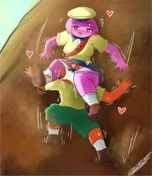 1boy 1girls anthro anthropomorphic background blush climbing clothed clothed_sex clothing cunnilingus ejaculation eyes female female_ejaculation fluids genital_fluids hat lgess2200 male masturbation mountain mounting open_mouth oral oral_masturbation oral_sex orange_skin outdoors panty_pull peak_(videogame) pink_hair pink_skin scout_(peak) scout_uniform self_upload sex shirt shoes shorts skirt socks squirting straight sweat sweatdrop sweating underwear uniform video_games white_panties