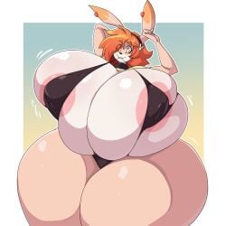 1female 1girls anthro big_breasts breasts clare_(themushlord) female female_only furry solo solo_female spiralingstaircase tagme thick thick_thighs thighs