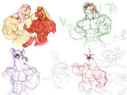 abs animal_genitalia animal_penis biceps big_macintosh_(mlp) butterscotch_(mlp) crossover ed_(the_lion_king) equine_penis final_fantasy final_fantasy_vii fluttershy_(mlp) friendship_is_magic furry_(artist) horsecock huge_muscles kung_fu_panda lord_shen male muscular my_little_pony pecs penis red_xiii rule_63 sketch square_enix straight_hair video_games