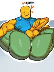 anus anus_peek apzapuru bara bara_tiddies gay gooning hearts_around_head masturbating masturbation muscular muscular_male noob noob_(roblox) roblox robloxian silly silly_face