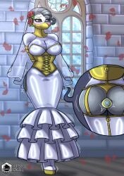 anal_object_insertion armbinder ballet_boots beak black_fur blush blushing_female bondage_dress bondage_gear bondage_outfit breasts corset creator_world creator_world_sfm dress edi_fraulinin exposed_ass feathers female female_focus female_only gag gagged hobble_dress hobble_skirt latex latex_bodysuit latex_clothing latex_suit locked open_skirt over_the_mouth_gag owl owl_girl posture_collar reverse_prayer reverse_prayer_armbinder rose rose_(flower) rubber rubber_clothing rubber_suit veil vibrator vibrator_in_ass wedding