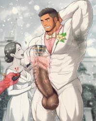 1girls 2boys 2boys1girl abs arms_up balls balls_out bara beard beauty_mark beefy biceps big_abs big_balls big_hands big_penis black_and_white blurry_background blush bowtie breasts bride brown_eyes brown_hair bun_hair church clenched_teeth closed_eyes collarbone confetti corsage earrings electric_shock electrostimulation enormous_penis erect_nipples erection eyebrow_scar eyelashes female foreskin foreskin_folds frenulum gay gigantic_penis grin groom hair_on_penis hand_on_back hands_behind_head happy hardcore height_difference hi_res huge_breasts huge_cock hunk husband_and_wife laugh long_hair long_penis male male_breasts male_focus manly married_couple mature_male mole mole_under_eye morning muscles muscular muscular_arms muscular_legs muscular_male muscular_thighs mustache_stubble nipples_visible_through_clothing offscreen_character one_eye_closed oppai original original_character pecs penis penis_bigger_than_arm penis_bigger_than_breasts penis_bigger_than_head penis_bigger_than_torso penis_out pink_glans precum precum_drip pubic_hair quadriceps red_hands remote_control retracted_foreskin shaved_side sideburns six_pack size_difference smegma smegma_in_foreskin straight sweat sweatdrop sweaty_armpits tall taller_male thick thick_arms thick_eyebrows thick_legs thick_neck thick_penis thick_thighs tight_clothing time_stop toto_(artist) tough_guy triceps tuxedo uncensored uncircumcised uncut unzipped unzipped_pants urethral urethral_beads urethral_bulge urethral_insertion veiny_penis wedding_dress yaoi
