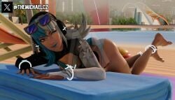 1girls 3d 3d_(artwork) 3d_render alternate_version_at_source alternate_version_available ass ass_up beach beach_background beach_ball beach_chair beach_towel beach_umbrella blender blender_(artwork) blender_(software) blue_hair blue_lipstick blue_nails breasts butt_up feet feet_up female glasses glasses_on_head headphones leg_accessory looking_at_viewer luna_snow luna_snow_(cool_summer) luna_snow_(marvel_rivals) lying_on_stomach marvel marvel_comics marvel_rivals netease_games ocean on_beach sand smiling smiling_at_viewer solo solo_female solo_focus swimsuit swimwear the_michael thighs water watermark white_hair wink winking_at_viewer