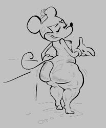 big_ass big_butt bottom_heavy fat_ass female female_focus female_only gloves inspectormcpig looking_at_viewer looking_back mickey_mouse_shorts minnie_mouse tagme