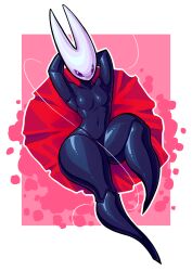 1girls 2_horns alternate_body_type alternate_breast_size arthropod artist_name big_ass big_breasts big_butt black_body black_skin breasts bubble_ass bubble_butt bug bug_girl female female_only fwingers hollow_knight hornet_(hollow_knight) large_ass large_breasts large_butt silksong