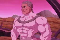 1girls abs ai_assisted ai_generated edited_official_artwork extreme_muscles female huge_arms invincible_(tv_series) lats_(muscle) muscle_fetish muscles muscular muscular_female older_female pink_sky skintight_clothing thin_waist thula viltrumite viltrumite_uniform