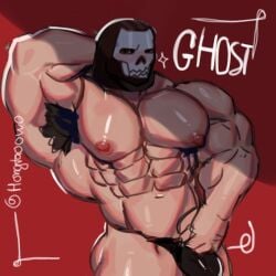 apzapuru armpit armpit_fetish armpit_hair armpits bara gay ghost_(modern_warfare_2) male masked masked_male masked_men modern_warfare muscular muscular_male tagme tagme_(artist) thong thong_only tiddies