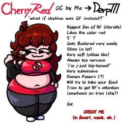 blush boob_window brown_hair cherryred_(derp777) chubby derp777 description fat friday_night_funkin friday_night_funkin_mod girlfriend_(friday_night_funkin) looking_away obese oc oc_sheet original_character pink_skin tagme tanred_(derp777) white_background