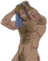 1boy abs after_shower arm_hair armpits arthur_morgan ass bara beard beard_stubble beefy belly_hair bonjourdraws bush chest_hair cock color dick dripping_wet facial_hair flaccid flaccid_penis hair hairy hairy_chest hairy_male male male_only muscles muscular muscular_male nipples no_sex nonsexual_nudity nude nude_male pecs penis pubic_hair red_dead_redemption_(series) red_dead_redemption_2 shower suggestive towel towel_on_head toweling_off water water_drop wet wet_body wet_skin