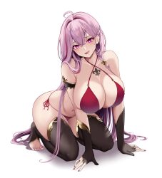 1girls all_fours barefoot belly_button bikini breasts cleavage feet female female_only fingerless_gloves gloves huge_breasts indie_virtual_youtuber inviting licking_lips light-skinned_female light_skin looking_at_viewer mahou_lelys masaki_nanaya on_all_fours pink_hair purple_eyes red_bikini red_nails seductive solo swimsuit tattoo teasing tongue virtual_youtuber