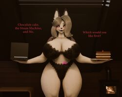 1girls 3d 3d_(artwork) adult adult_female aged_up anthro anthro_only ass bedroom big_ass big_breasts blender blender_(software) blush breasts cake cake_slice canid canine canis chaoslord chocolate_cake_gameboy_and_me condom console demon demon_girl dialogue dogzeela ears english_text female furry furry_female grey_body grey_fur grey_hair hellhound helluva_boss huge_ass huge_breasts lingerie lingerie_only long_hair looking_at_viewer loona_(dogzeela) loona_(helluva_boss) loona_(milf)_(dogzeela) mature_female meme_reference milf older_female pearl_necklace seductive smile tagme talking_to_viewer text thick thick_hips thick_thighs two-tone_body two-tone_fur voluptuous_female white_body white_fur wide_hips wolf wolf_girl