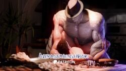 3d 3d_animation anal anal_sex animated average_neighbor bara chris_redfield gay grey_skin male male_only mr_x muscular muscular_male resident_evil sex_on_table short_video shorter_than_30_seconds size_difference sound table tagme video