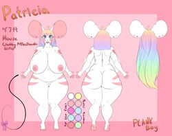 anthro ass big_ass big_breasts breasts color female huge_ass huge_breasts mammal mouse nipple_piercing nipples patricia_(plankboy) piercing plankboy pussy rodent slightly_chubby solo wide_hips