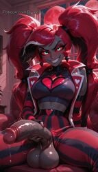 1futa 2025 ai_generated breasts dyzertai futa_only futanari gloves grey_skin hazbin_hotel huge_balls huge_cock looking_at_viewer masturbating masturbation medium_breasts moon night red_eyes red_hair red_moon self_upload solo twintails velvette