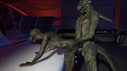 2016 3d argonian balls big_feet crossover digimon duo female highres male maxdigiipower muscles penis reptile scalie sex skyrim source_filmmaker the_elder_scrolls