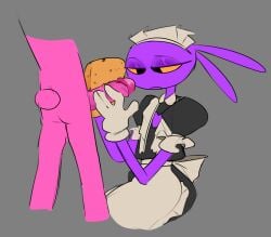 2boys 4_fingers anthro big_penis bored cleaning_cock clothed clothing crossdressing duo evil_jax_(tadc) evil_jax_(the_amazing_digital_circus) eyelashes eyeshadow fingers gay genitals glitch_productions half-closed_eyes hand_on_penis heart_symbol hi_res huge_cock jax_(tadc) jax_(the_amazing_digital_circus) karnthud kneeling lagomorph leporid long_eyelashes looking_at_genitalia looking_at_penis maid_headdress maid_jax_(the_amazing_digital_circus) maid_uniform makeup male male_only mammal motion_lines narrowed_eyes penis rabbit servitude sponge standing tail tail_motion tailwag the_amazing_digital_circus uniform yaoi