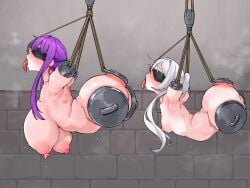 2girls amputee anal anal_insertion big_breasts blindfold bondage breasts female femsub fern_(sousou_no_frieren) frieren fuck_meat huge_breasts large_breasts multiple_girls multiple_subs nose_hook pixy1234567891 quadruple_amputee smaller_female sousou_no_frieren suspended suspension tongue_out
