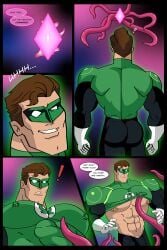 ass big_cock big_penis butt caucasian caucasian_male comic dc dcau english english_text green_lantern green_lantern_(series) green_lantern_corps hal_jordan huge_cock huge_penis male male_only masked mchlsctt709 muscles muscular muscular_male penis_peek shirt_lift superhero tentacle tentacles text violet_lantern