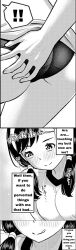 1boy 1girls black_and_white black_hair butt_grab butt_touch doujinshi female headband licking_lips manga mischievous_smile panties pervert_female twintails usagi_kanae yankee_jk_kuzuhana_chan