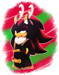 antlers balls christmas cock_ring duckyeah furry furry_only gay male penis precum shadow_the_hedgehog sonic_(series)