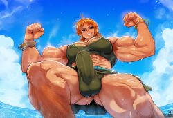 abs ai_generated arm_hair arms_crossed balls beach biceps body_hair bulge crossed_arms dominant erection erection_under_clothes futa_only futanari gloopai hairy huge_arms huge_bulge huge_cock huge_testicles large_balls large_bulge leg_hair looking_at_viewer looking_down muscular nai_diffusion nami novelai one_piece outdoors outside penis pre-timeskip smug solo sunlight sweat sweatdrop sweating sweaty sweaty_body testicles