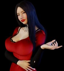 asian asian_female black_hair deloviedela red_dress red_lipstick teasing virt-a-mate