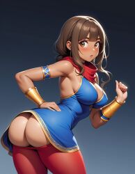 1girls ai_generated ass blush breasts brown_eyes brown_hair butt comics girl girly kamala_khan marvel marvel_comics ms._marvel ms._marvel_(kamala_khan)