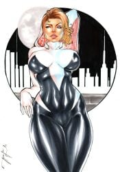 1girls artist_name blonde_hair ed_benes_studio female_focus female_only gwen_stacy gwen_stacy_(spider-verse) jeferson_lima looking_at_viewer marvel marvel_comics seductive seductive_look short_hair signature spider-gwen spider-man:_across_the_spider-verse spider-man:_into_the_spider-verse spider-man_(series) voluptuous voluptuous_female